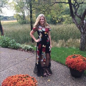 Beautiful embroidered floor-length dress & slip